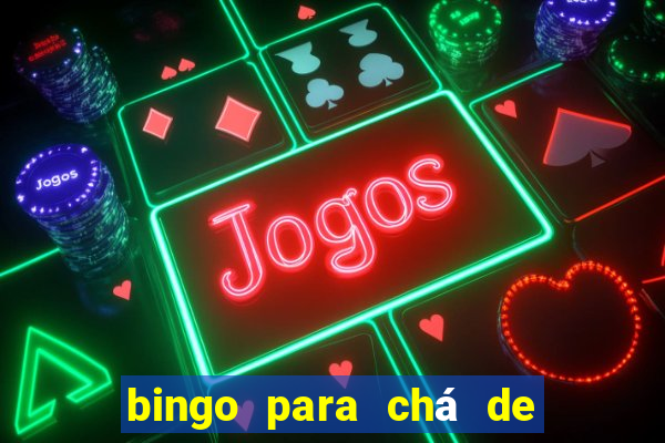 bingo para chá de bebê para imprimir grátis